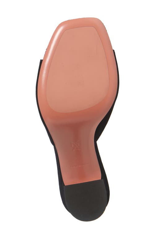 Amina Muaddi Lupita Suede Pedestal Mule Sandals In Black Suede