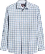 Johnston & Murphy Outline Grid Plaid Button-Up Shirt