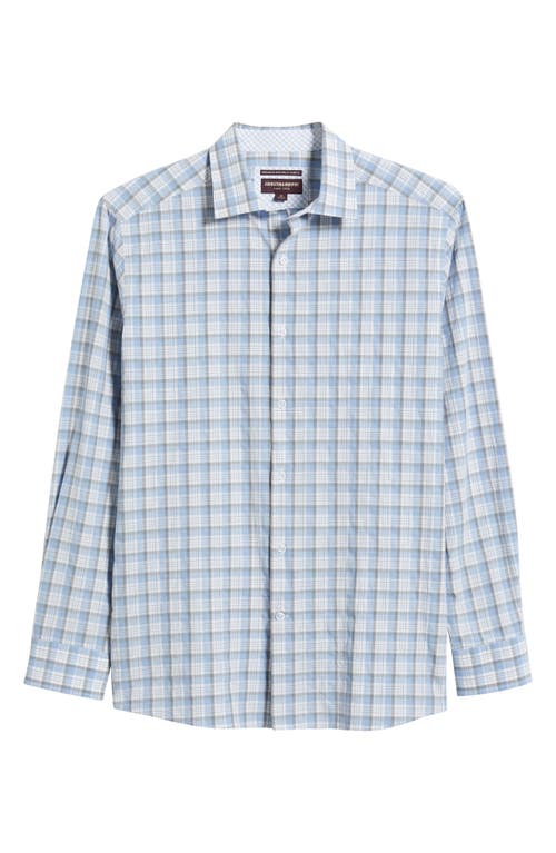 Johnston & Murphy Outline Grid Plaid Button-up Shirt In Blue Multi