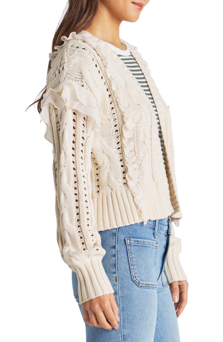 Splendid Dolly Ruffle Cotton Crop Cardigan, Alternate, color,