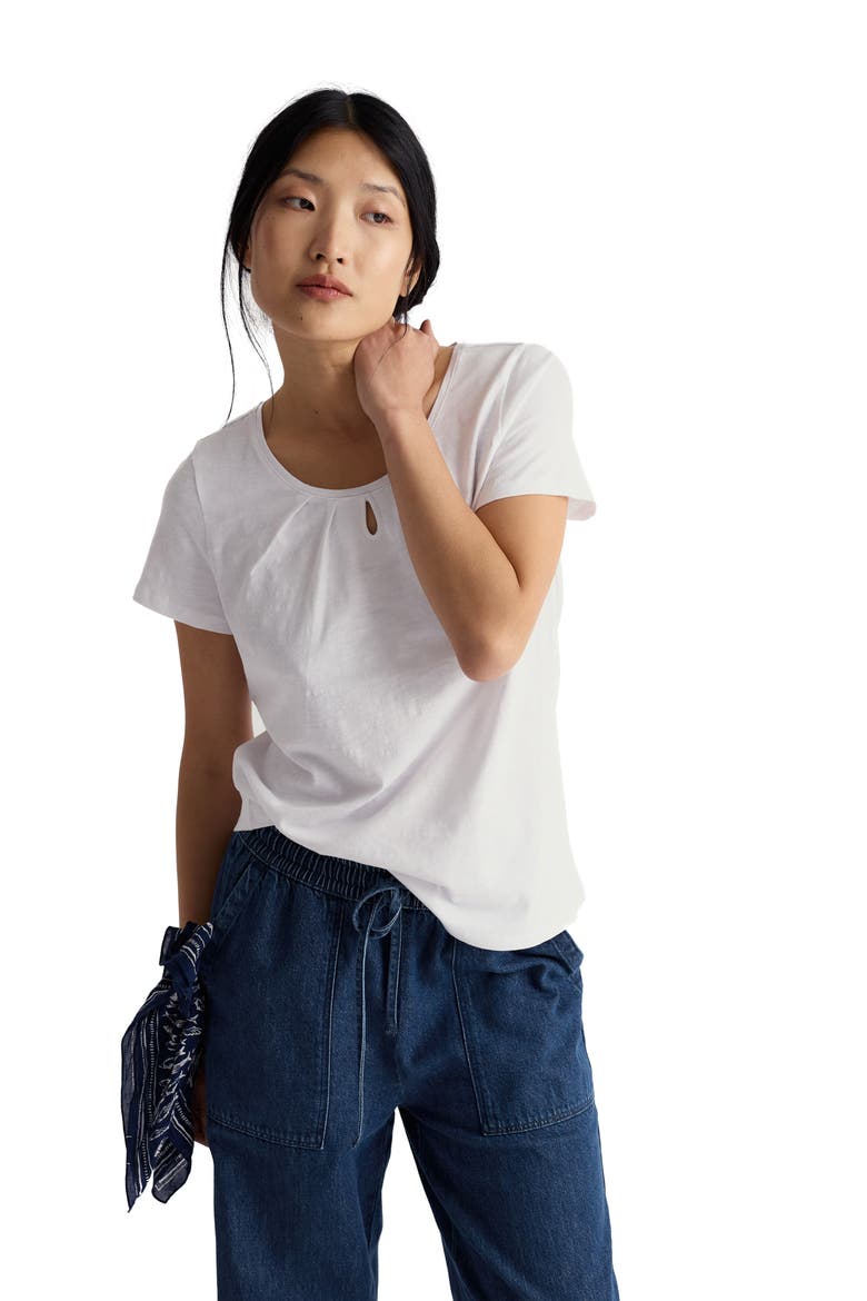 Appletree Keyhole Organic Cotton T-Shirt, Alternate, color, SALT