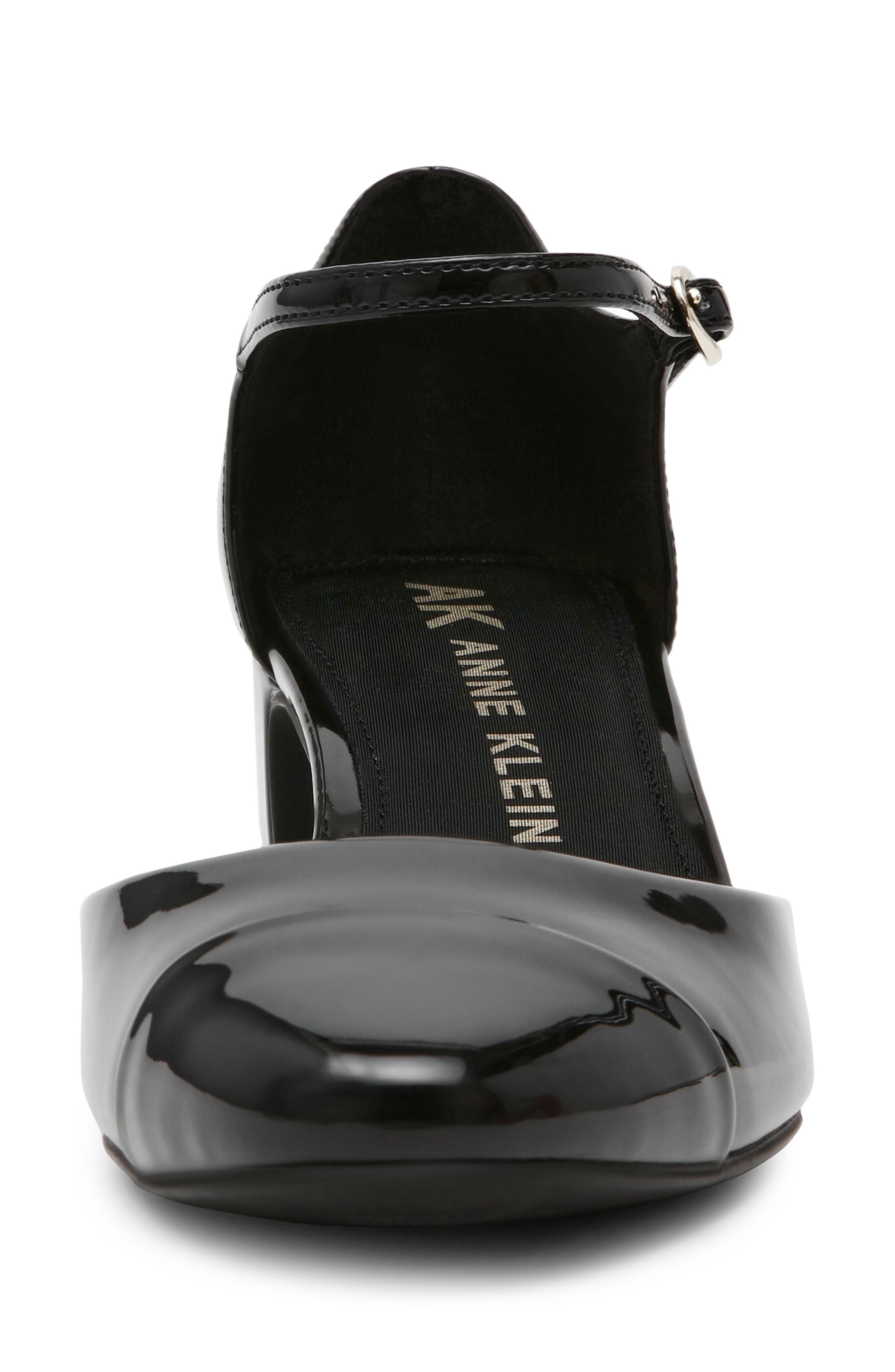 Anne Klein Picus Ankle Strap Pump, Alternate, color, Black Patent