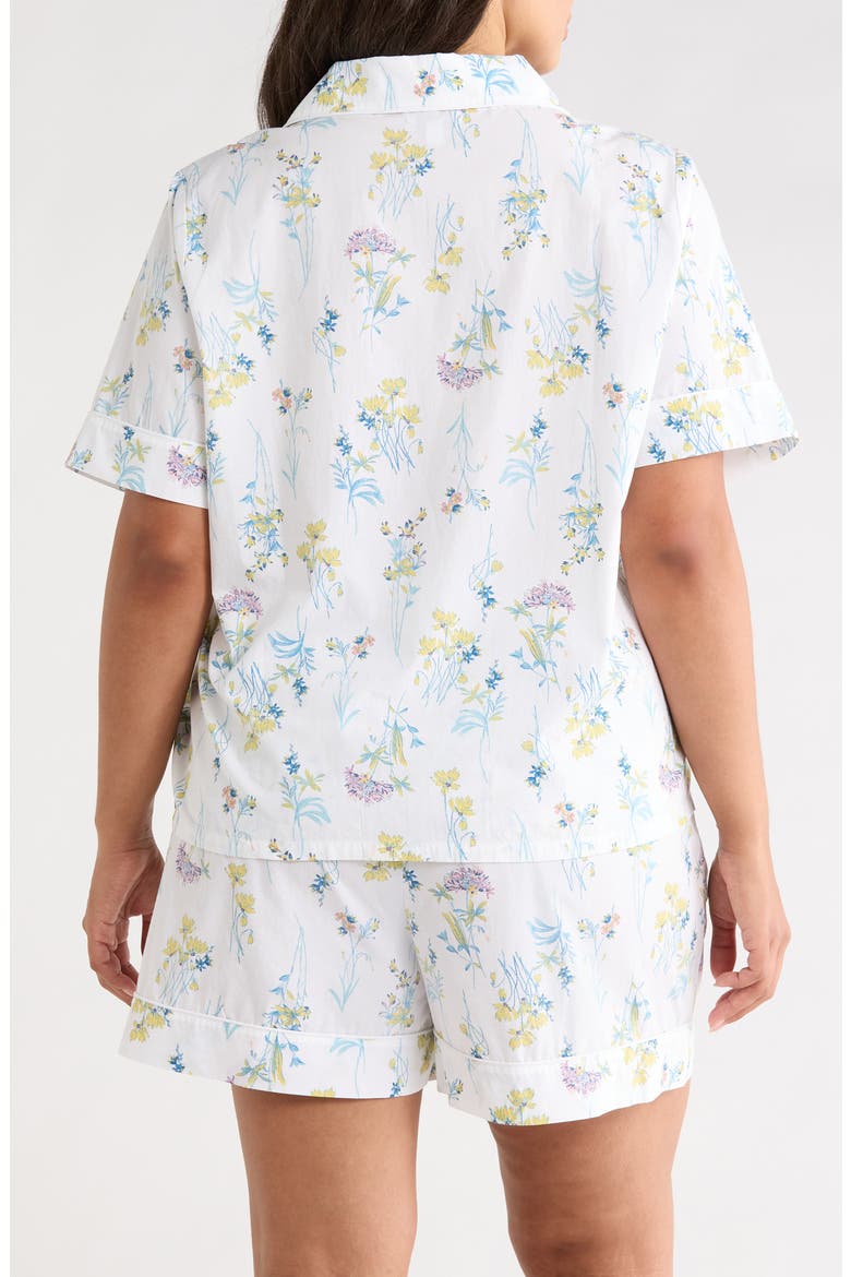 Classic Shirting Short Pajamas, Alternate, color, IVORY- BLUE BOTANICAL STEMS