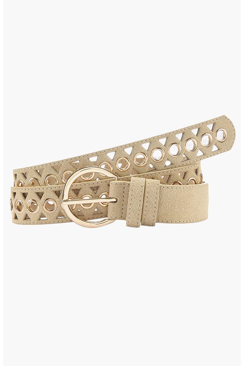 Cut Out Detail Belt, Main, color, Beige