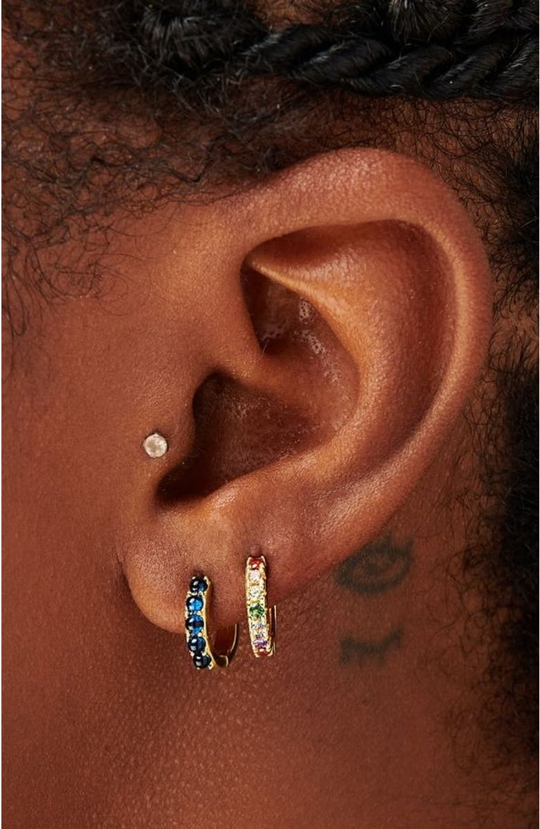 Little Sky Stone Beaded Huggie Earrings, Alternate, color, 