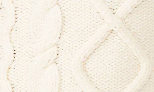 Free People Dream Cable Crewneck Sweater In White