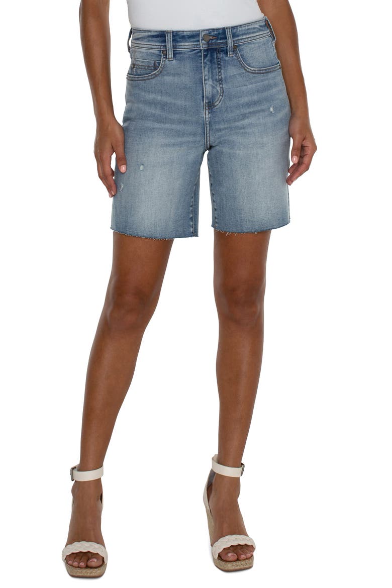Tucker Mid Thigh Denim Cutoff Shorts, Main, color, BANCROFT