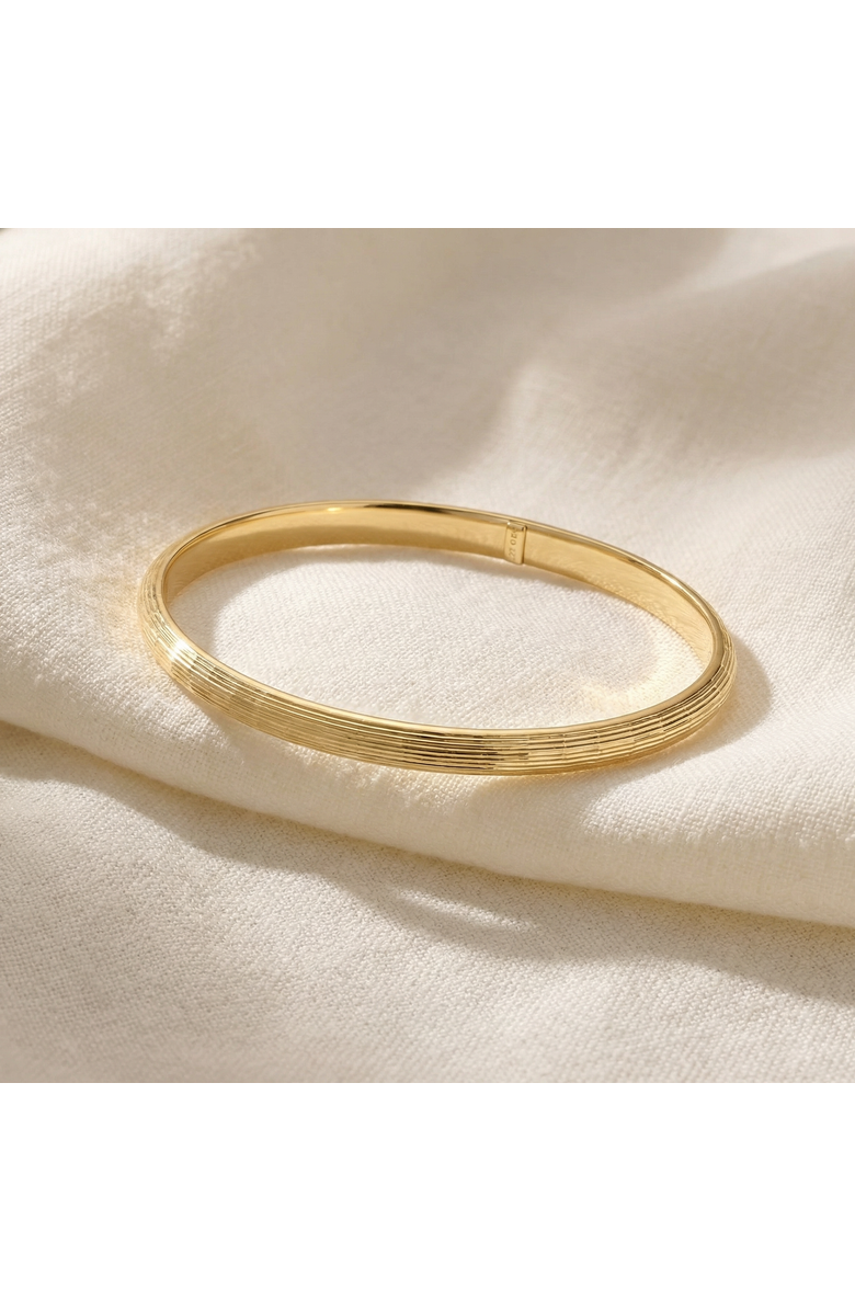 Bliss Diamond 5mm Brushed Bangle Bracelet 18k Gold Over Silver, Alternate, color, 18K Yellow Gold