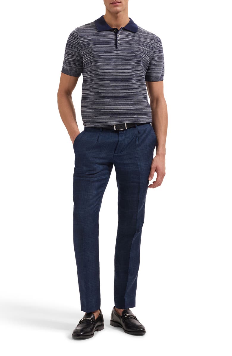 Bugatchi Space Dye Polo Sweater, Alternate, color, Navy