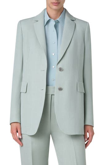 Akris Gunnar Silk Blend Blazer In Blue