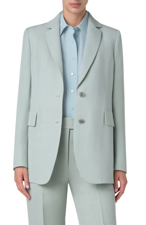 Akris Gunnar Silk Blend Blazer in Stone Blue 