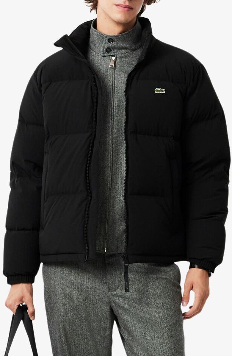 Lacoste Water Repellent Down Puffer Jacket, Main, color, 031 Black