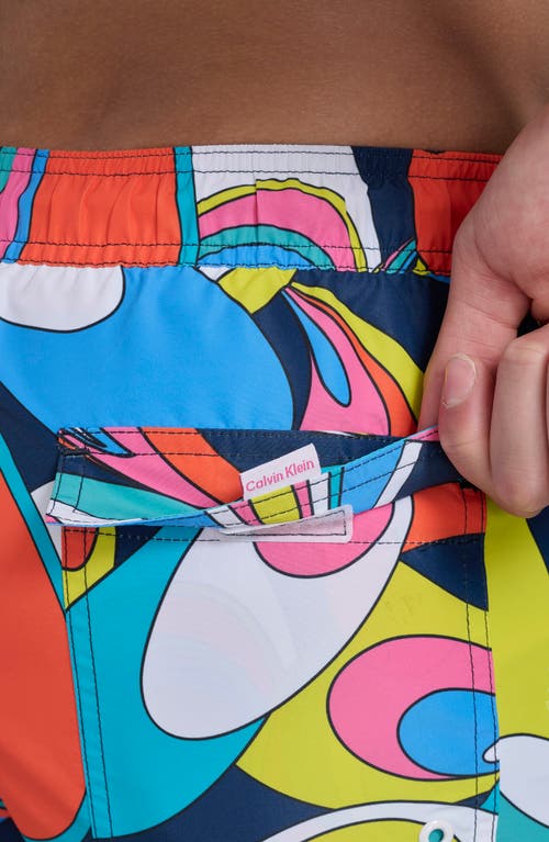 Calvin Klein Core Swim Trunks In Abstract