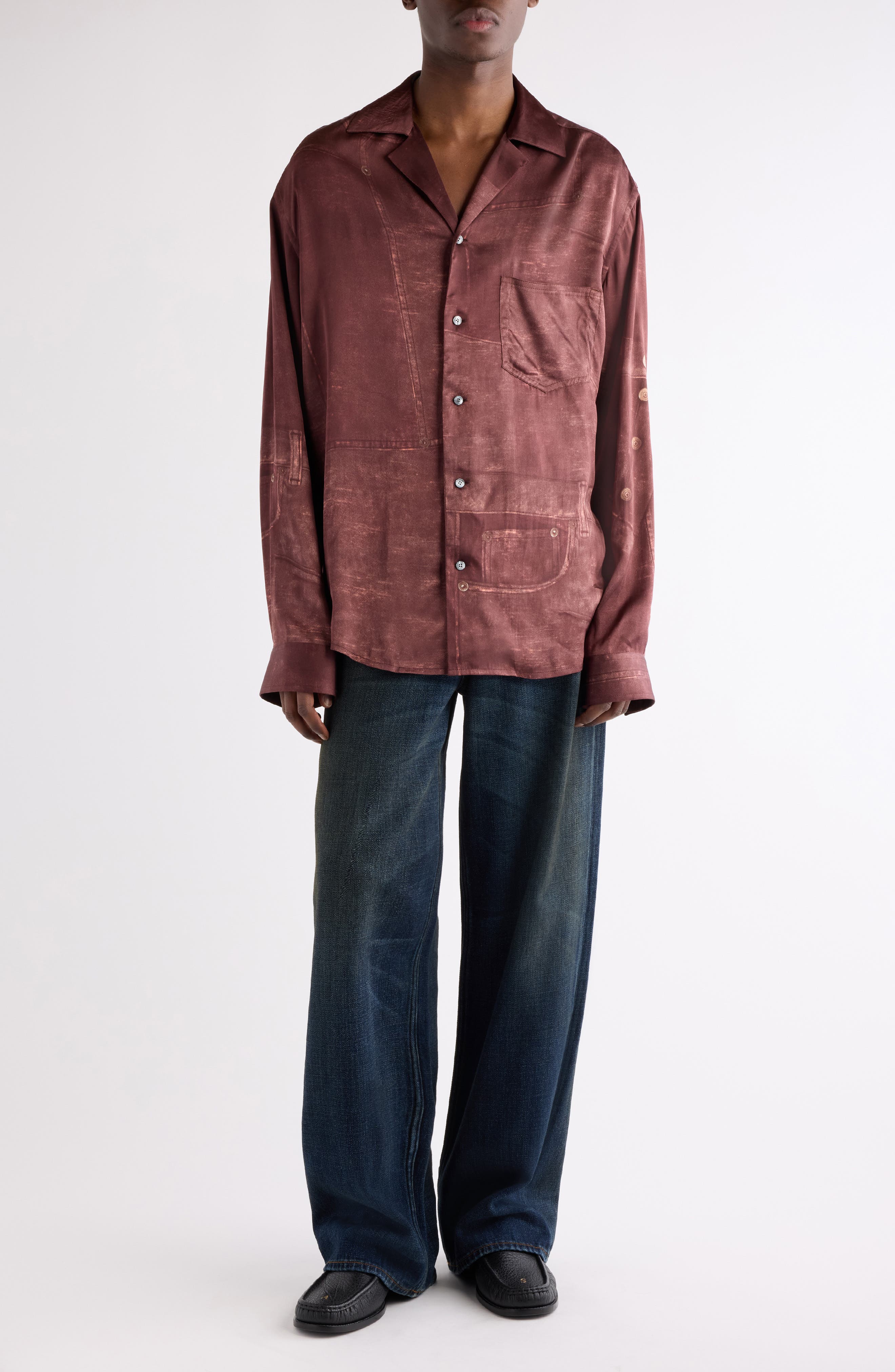 Soweno Trompe l'Oeil Print Button-Up Shirt - image 2
