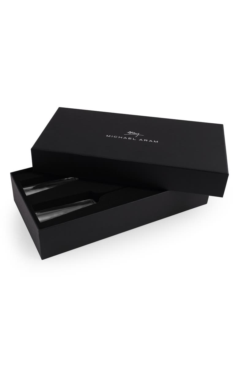 Michael Aram Reflective Set of 2 Champagne Flutes & Heart Frame Gift Set, Alternate, color, Clear