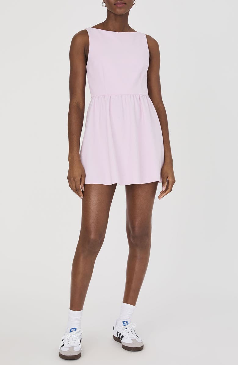 French Connection Whisper Boatneck Minidress, Main, color, Sweet Pink