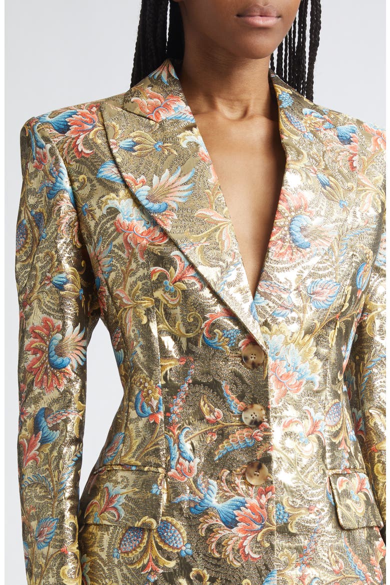 Paisley Metallic Tailored Coat, Alternate, color, PRINT ON BEIGE BASE