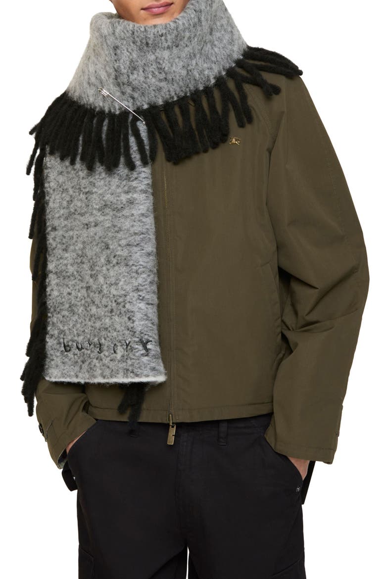 Happy Alpaca Blend Fringe Scarf, Alternate, color, BLACK/ CALICO