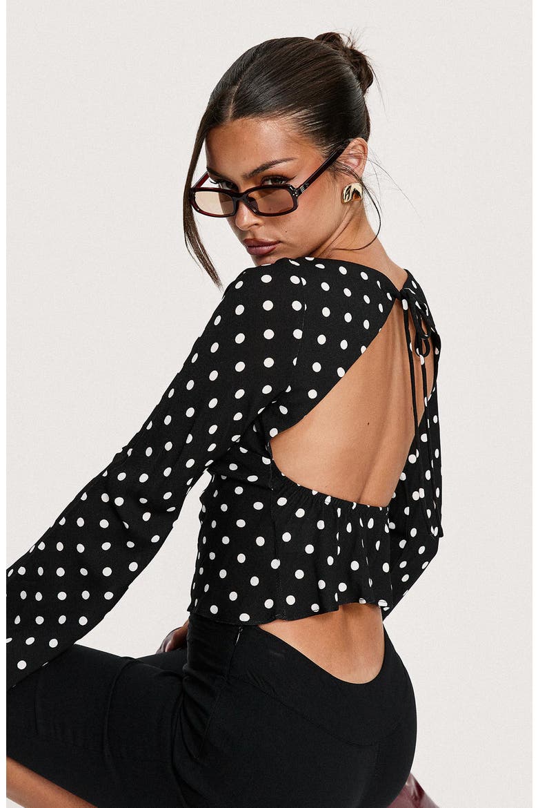 Lady Lady Backless Long Sleeve Top, Alternate, color, MULTI