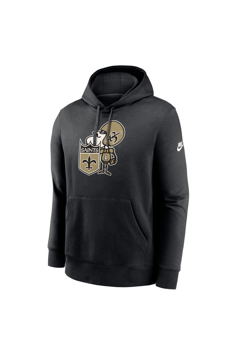 Men's Nike Black New Orleans Saints Rewind Club Logo Pullover Hoodie, Alternate, color, Black