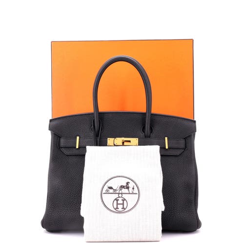 Pre-owned Hermes Hermes Birkin Handbag Black Togo With Gold Hardware 30 In Black