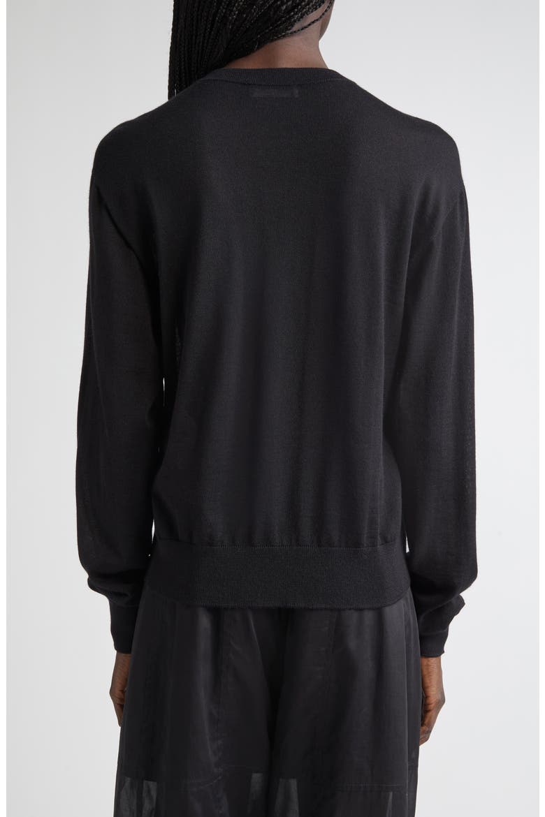 Merino Wool, Cashmere & Silk Cardigan, Alternate, color, BLACK