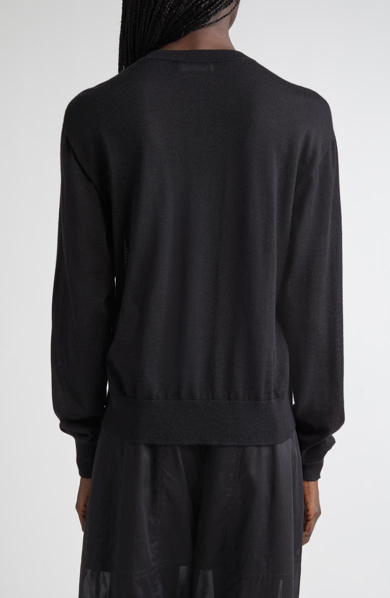 Jil Sander Merino Wool, Cashmere & Silk Cardigan, Alternate, color, Black