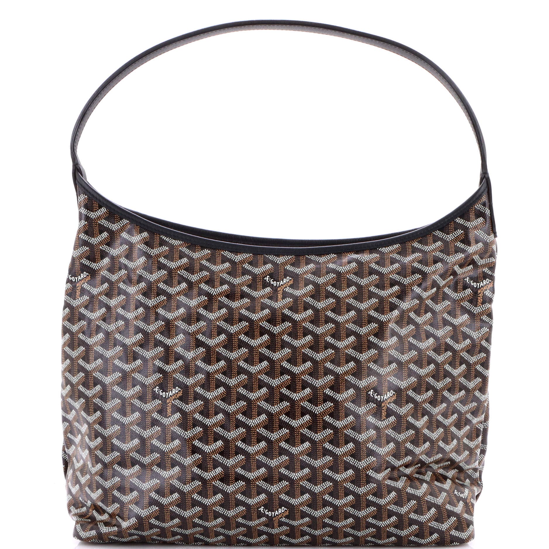 Pre-Owned Goyard Boheme Hobo Coated Canvas, Main, color, Black