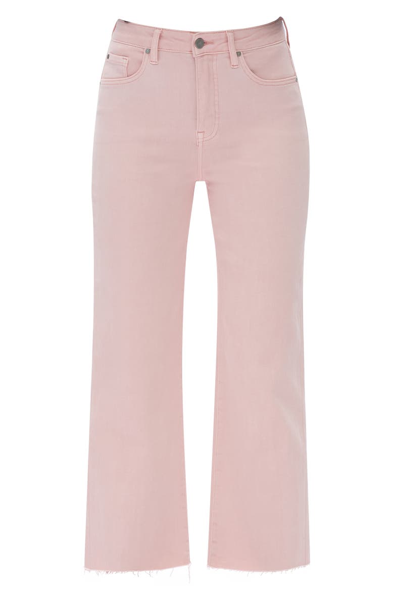 Raw Hem High Waist Crop Relaxed Straight Leg Jeans, Alternate, color, PINK