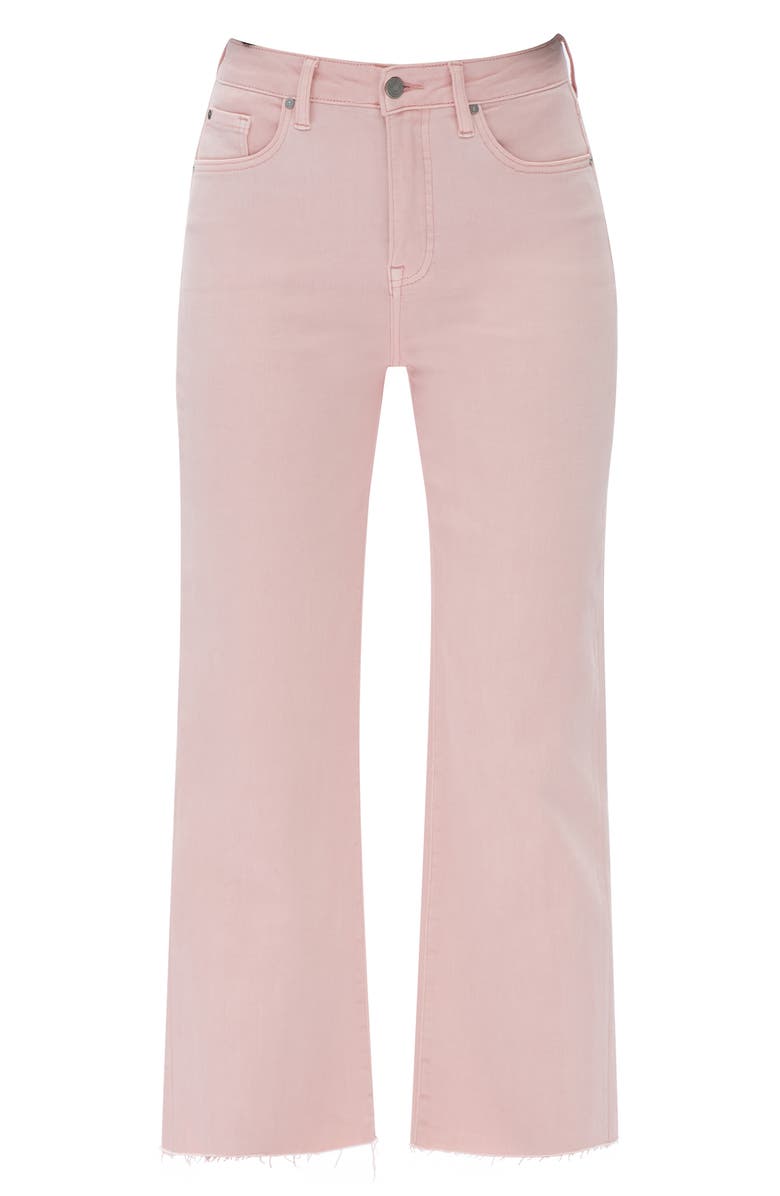 Bayeas Raw Hem High Waist Crop Relaxed Straight Leg Jeans, Alternate, color, Pink