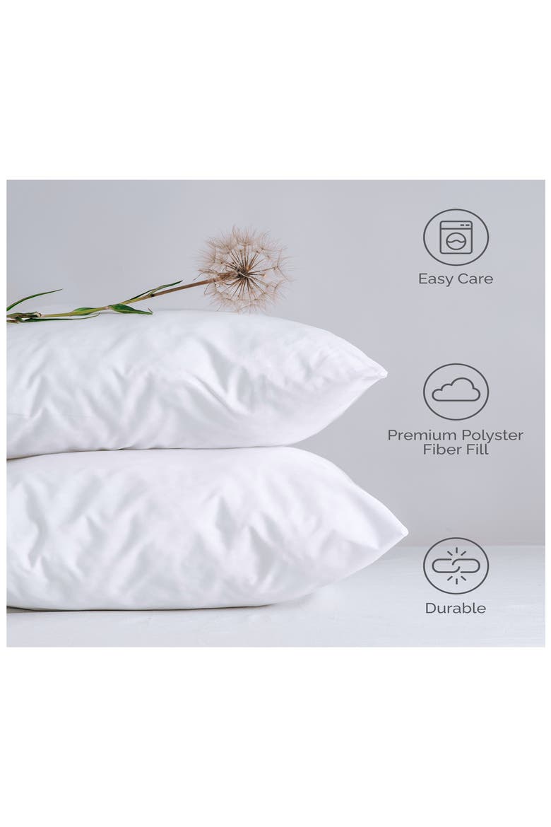 Set of 2 King Pillows, Alternate, color, WHITE
