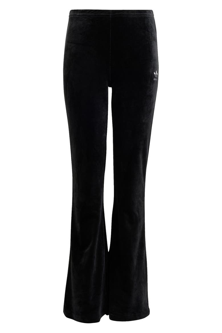 Kids' Velour Flare Pants, Alternate, color, BLACK