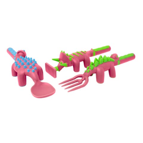 Set of 3 Dino Eating Utensils for Kids and Toddlers
