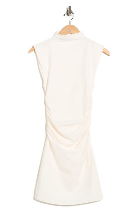 Ruched Funnel Neck Jersey Minidress (Regular & Plus)