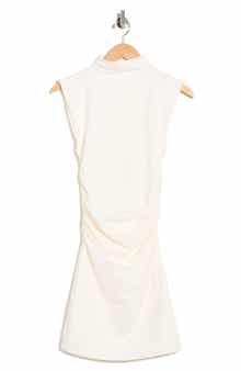Good American Ruched Funnel Neck Jersey Minidress