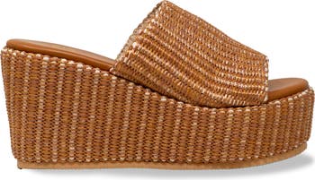 Evani Raffia Wedge Platform Sandal