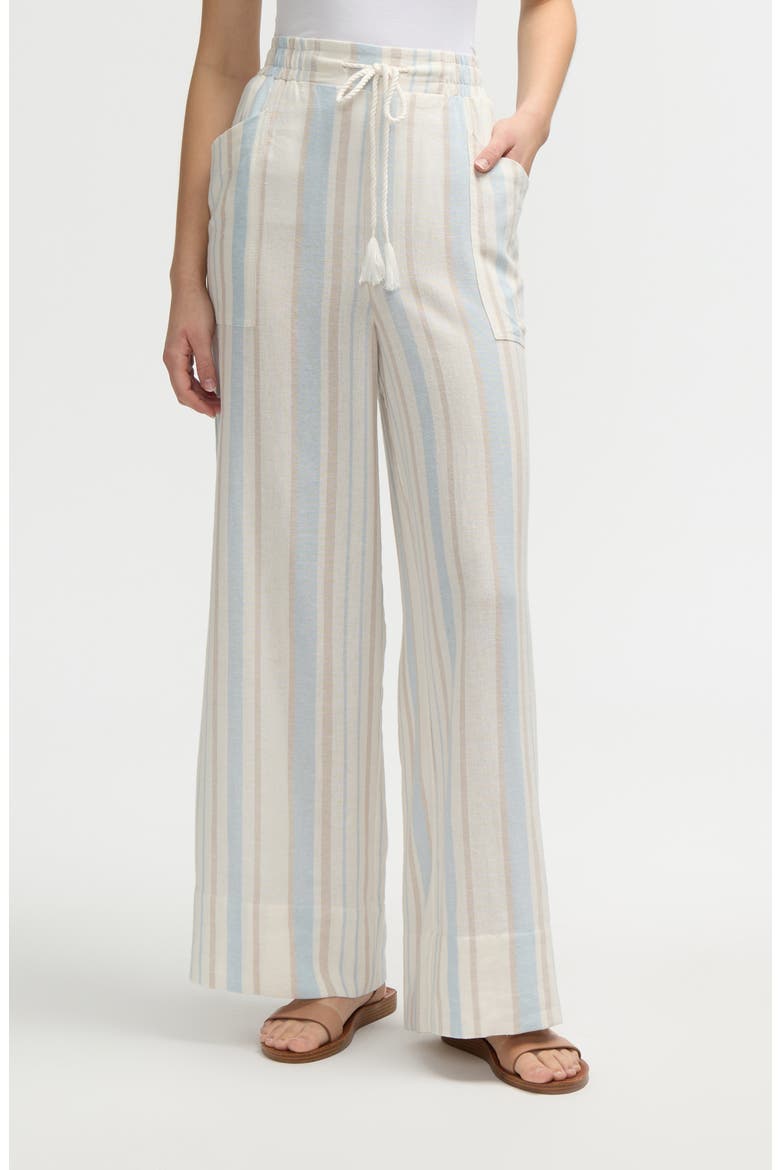 Wide Leg Pants, Main, color, BLUE NATURAL STRIPE