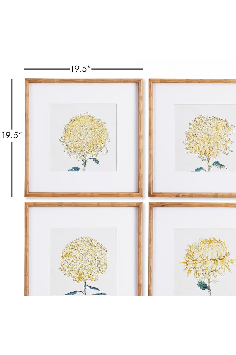 Chrysanthemum Prints Set of 4, Alternate, color, Yellow