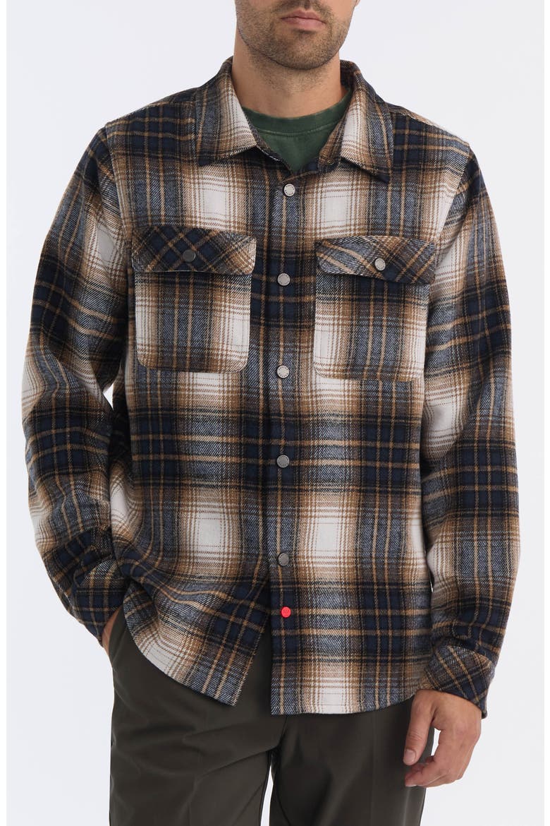 Heavyweight Flannel Plaid Long Sleeve Cotton Button-Up Shirt, Main, color, BLACK PLAID