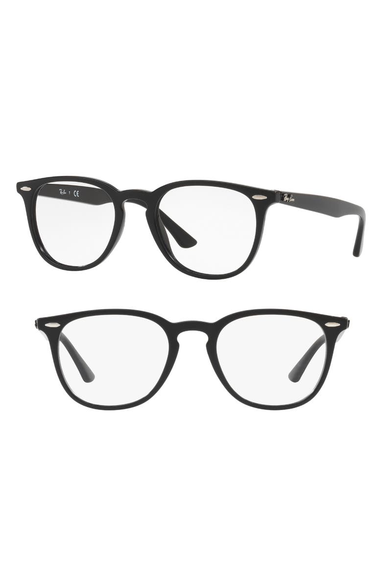 Ray-Ban 52mm Optical Glasses, Main, color, Shiny Black