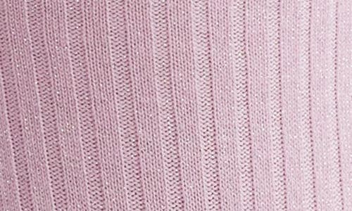Oroblu Brilliant Metallic Rib Crew Socks In Rose