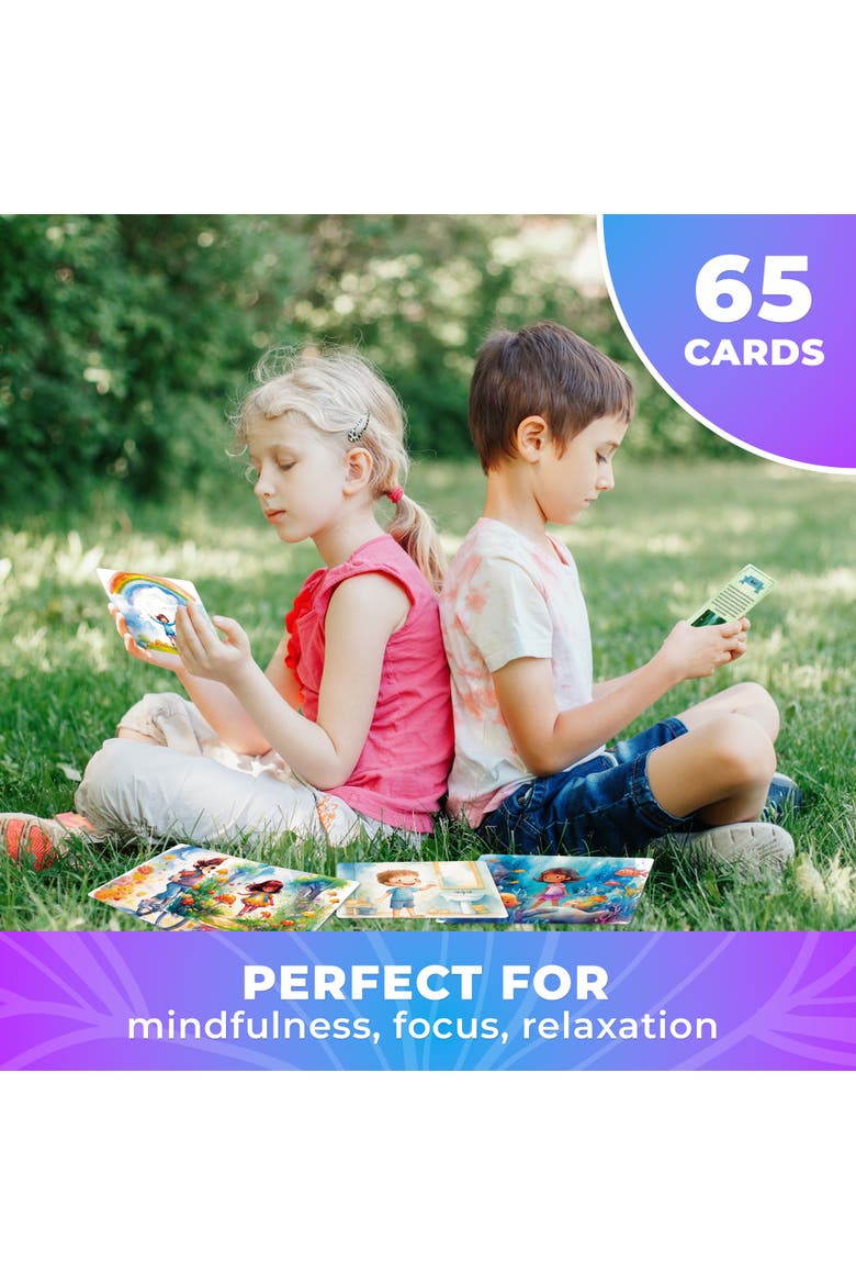 Positive Affirmation and Meditation Kids Cards, Alternate, color, Meditation Kids