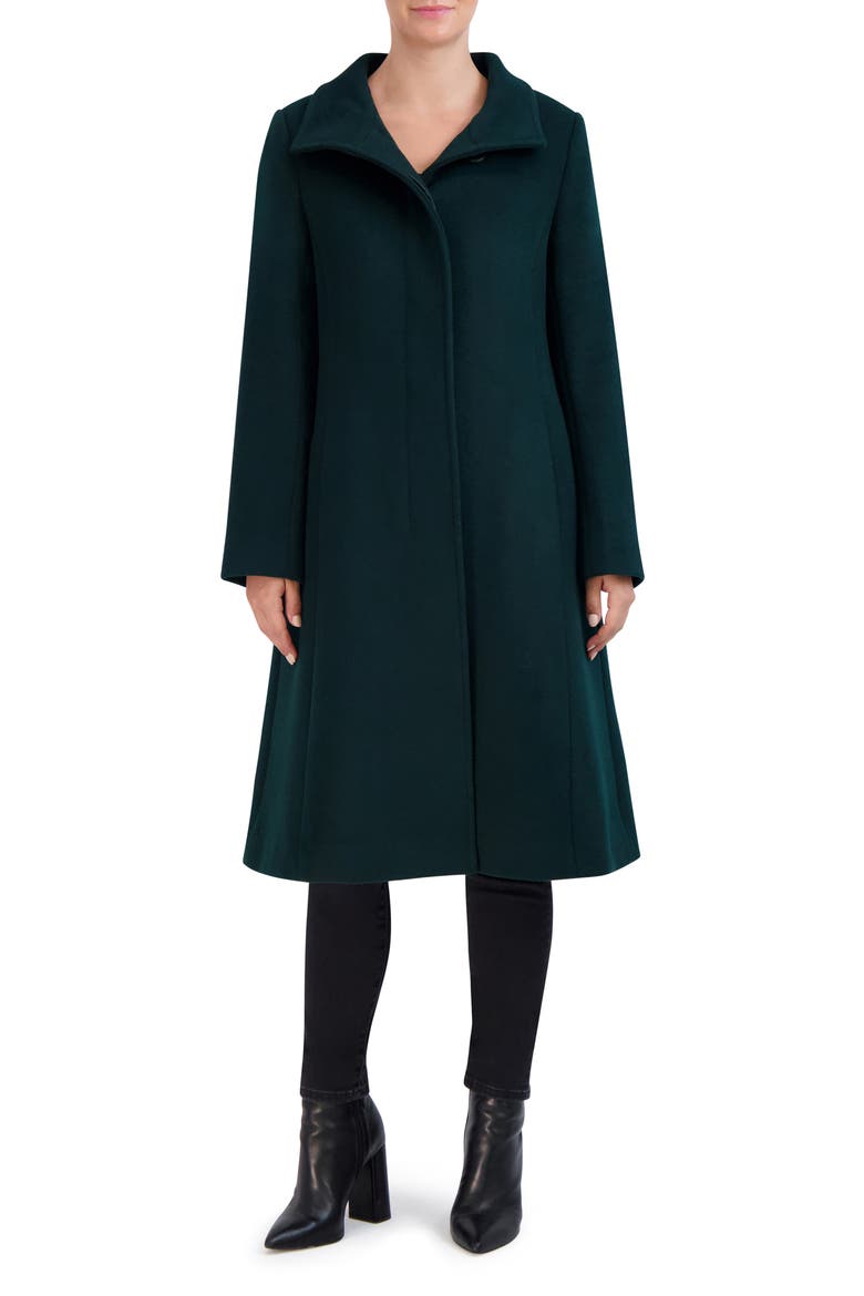 Longline Wool Blend Coat, Main, color, FOREST
