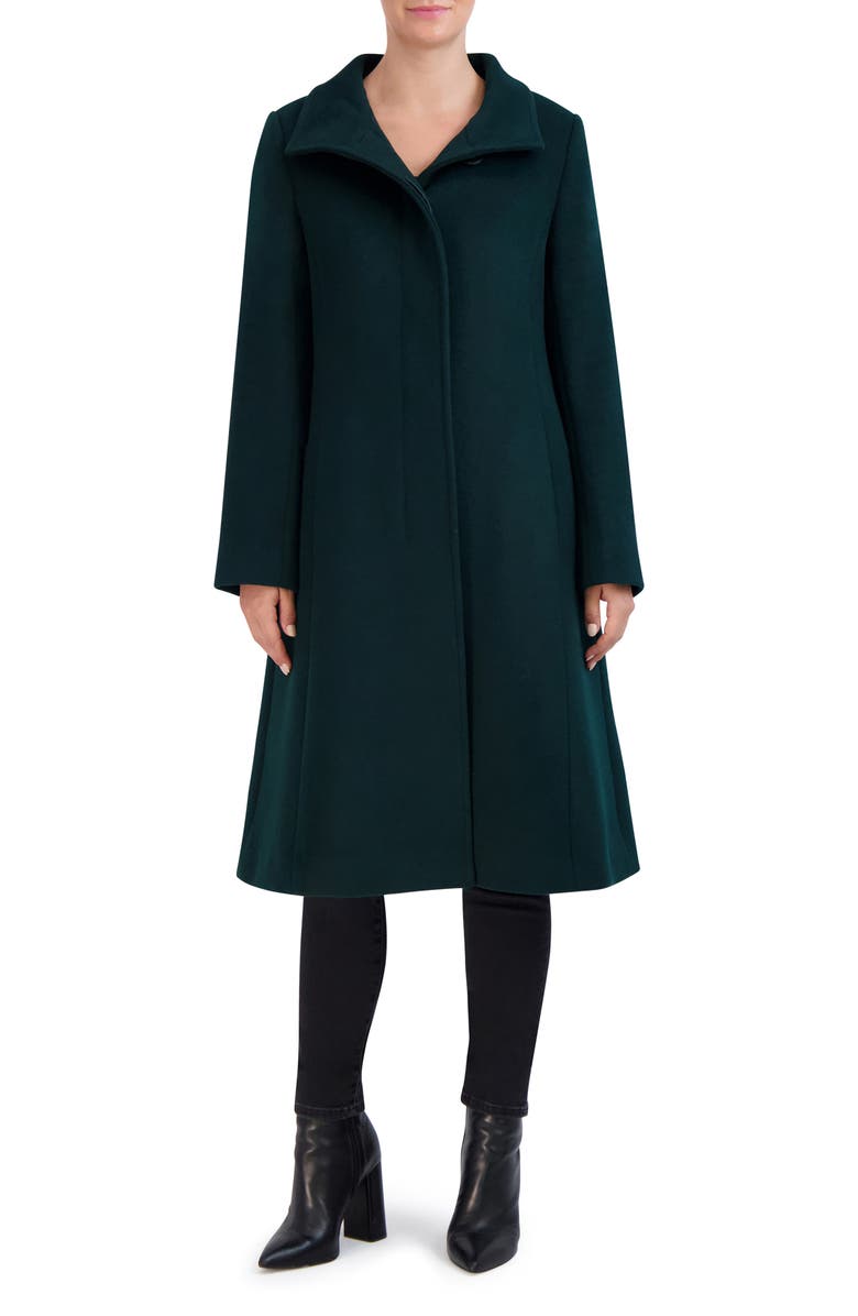 Cole Haan Signature Longline Wool Blend Coat, Main, color, Forest
