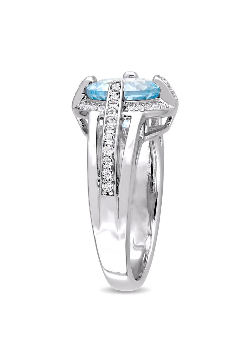 Julianna B. Blue & White Topaz Halo Ring, Alternate, color, Topaz