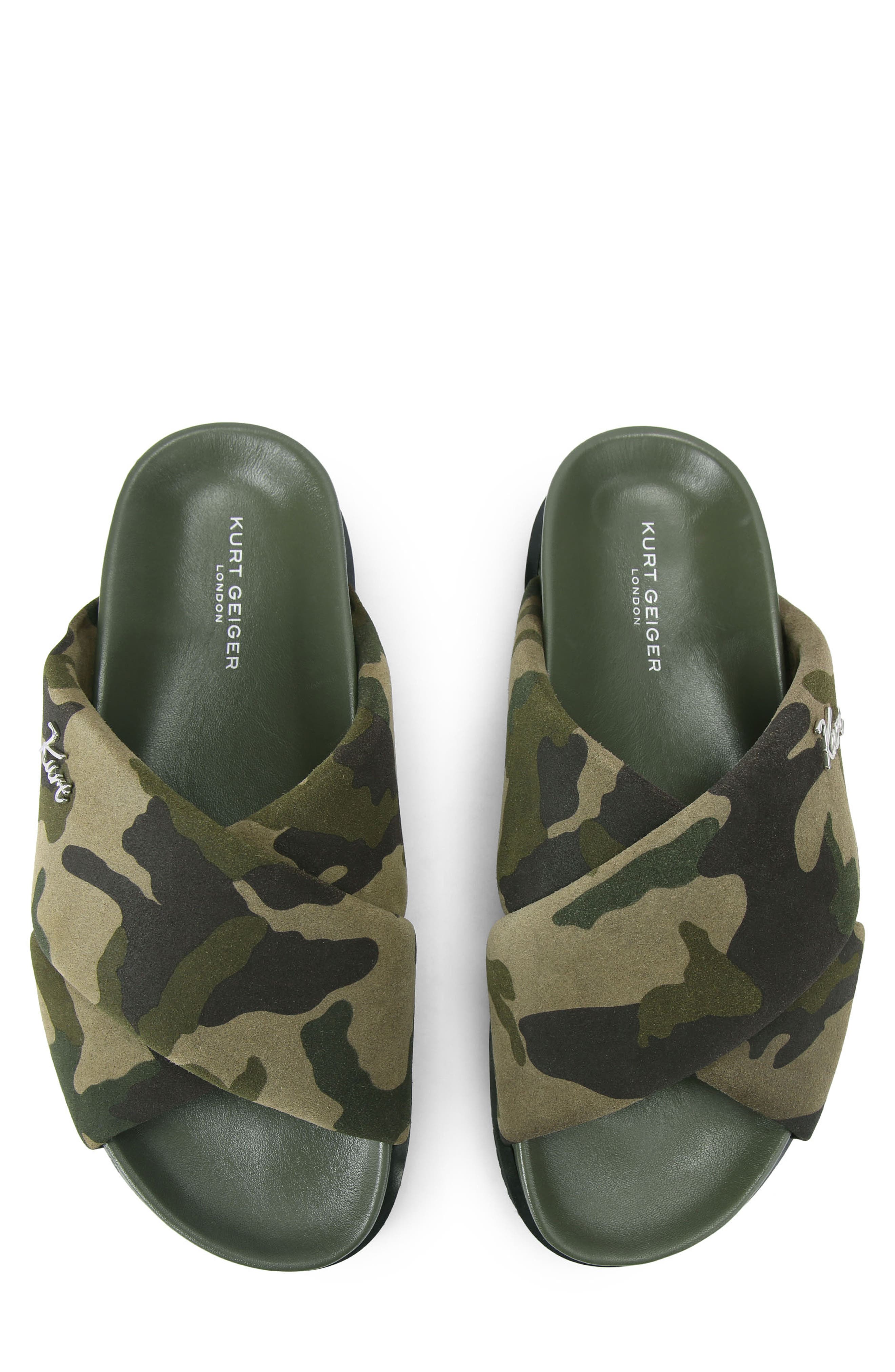 Baron Cross Strap Slide Sandal, Alternate, color, BEIGE/ KHAKI