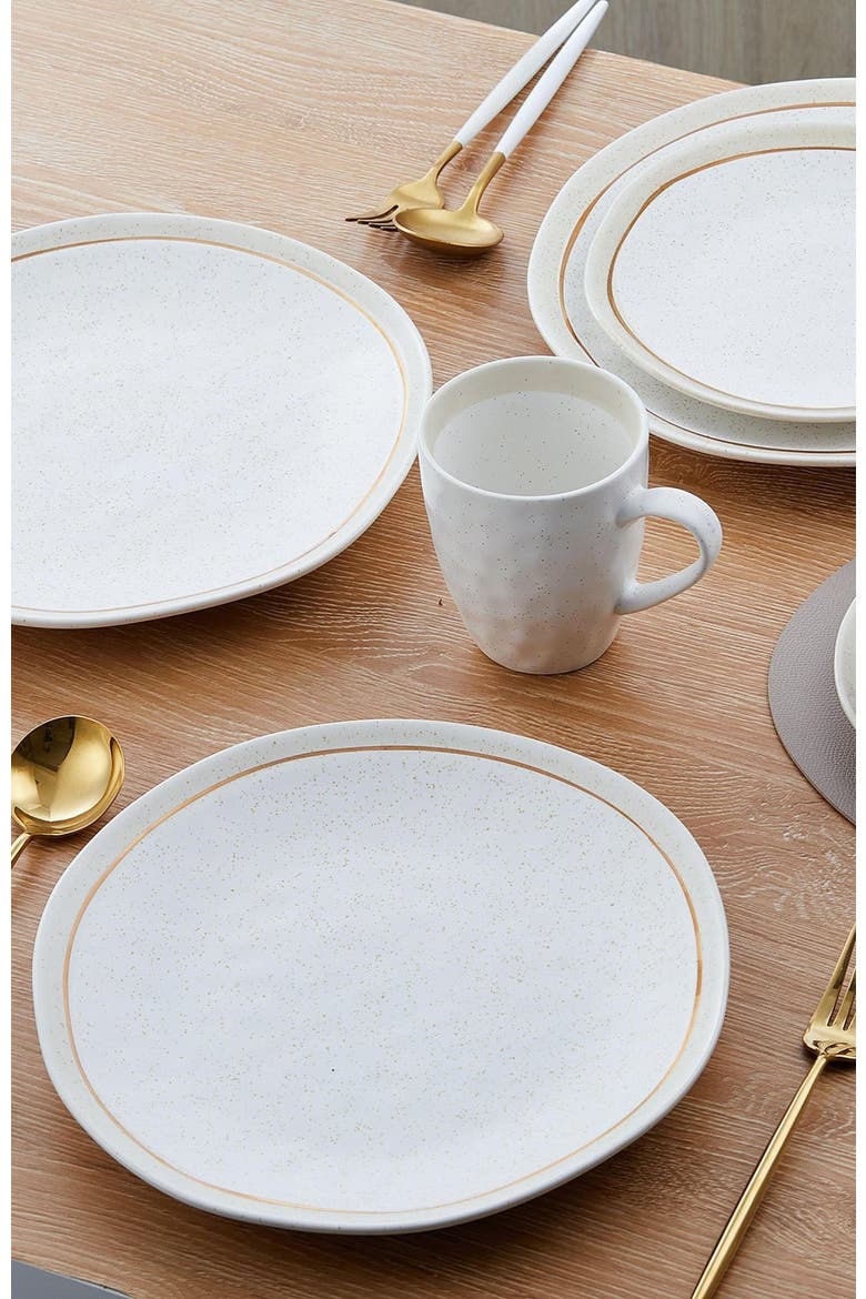 Clara Porcelain 16-Piece Dinnerware Set, Alternate, color, White