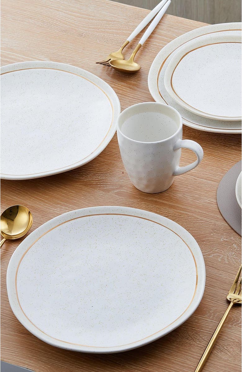 Stone Lain Clara Porcelain 16-Piece Dinnerware Set, Alternate, color, White