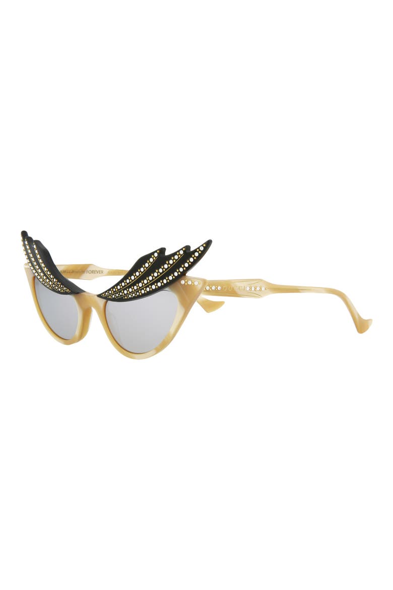 50mm Special Edition Cat Eye Sunglasses, Alternate, color, BEIGE BEIGE SILVER
