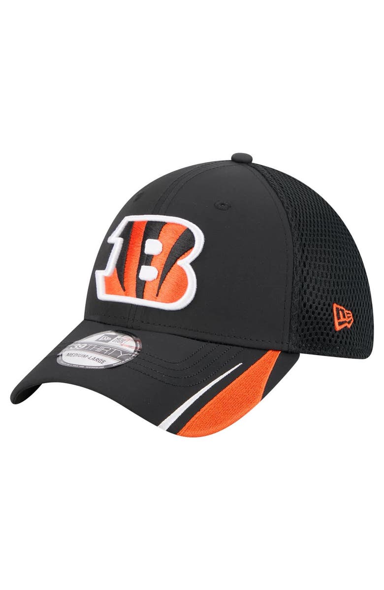 New Era Men's New Era  Black Cincinnati Bengals Game Day Linear 39THIRTY Flex Hat, Main, color, 